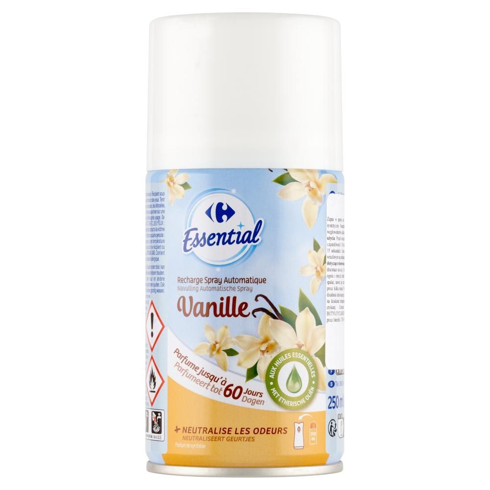Carrefour Essential Zapas w sprayu do automatycznego odświeżacza powietrza wanilia 250 ml