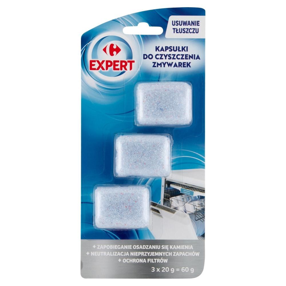 Фото - Таблетки для посудомийки Carrefour Expert Kapsułki do czyszczenia zmywarek 60 g  (3 x 20 g)