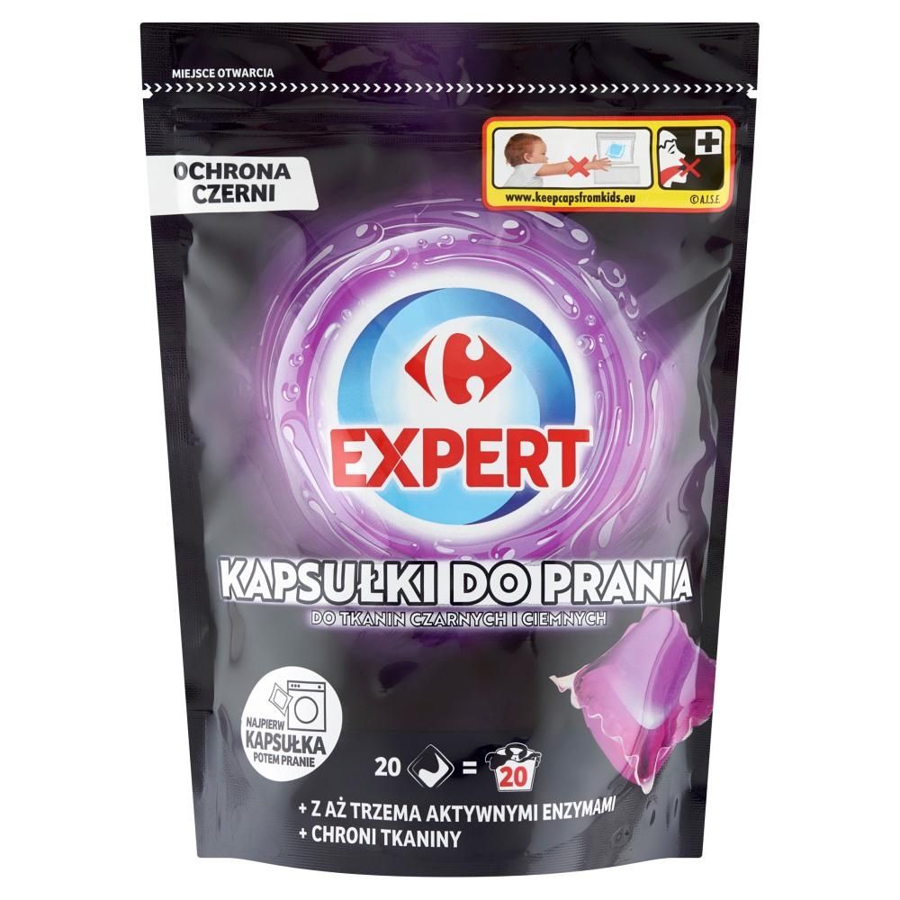 Carrefour Expert Kapsułki do prania do tkanin czarnych i ciemnych 400 g (20 prań)