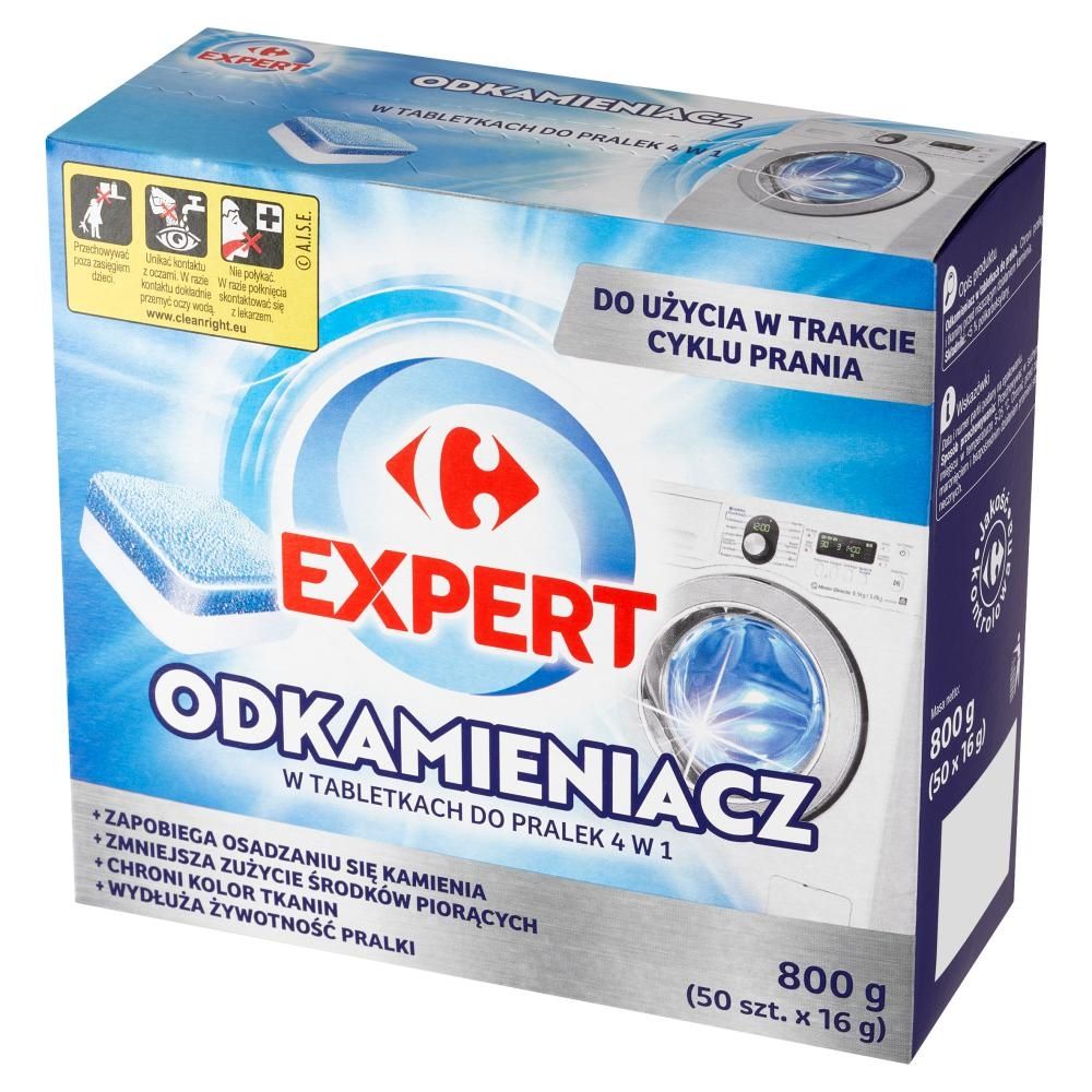 Carrefour Expert Odkamieniacz w tabletkach do pralek 4 w 1 800 g (50 x 16 g)