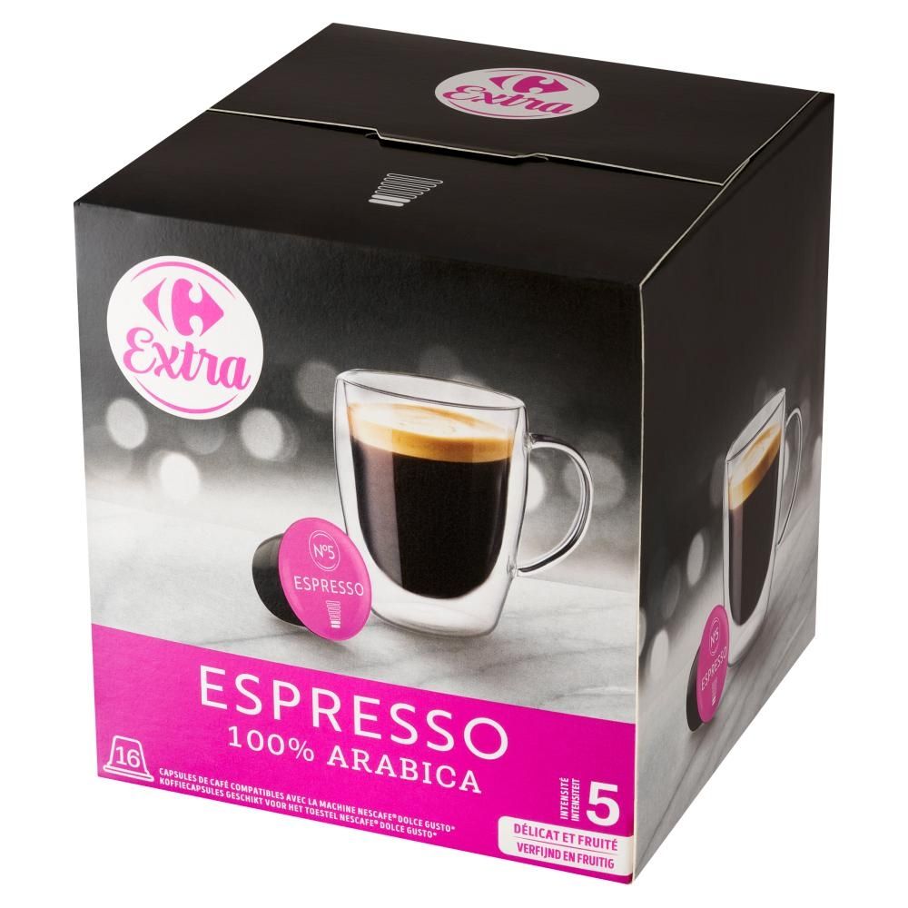 Carrefour Extra Espresso Kawa mielona w kapsułkach 112 g (16 x 7 g)