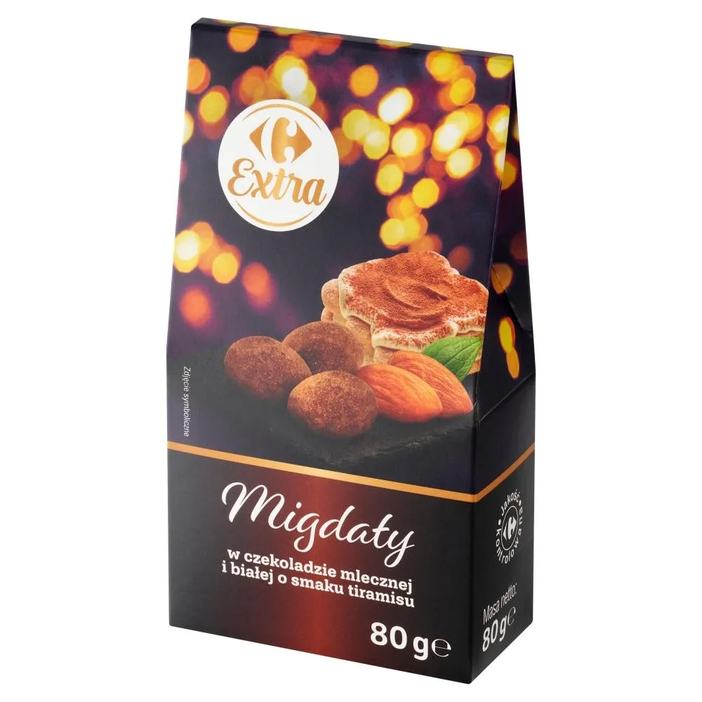 Carrefour Extra Migdały w czekoladzie mlecznej i białej o smaku tiramisu 80 g
