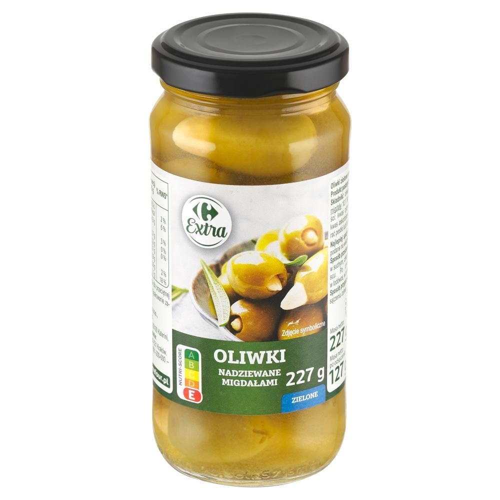 Carrefour Extra Oliwki nadziewane migdałami zielone 227 g
