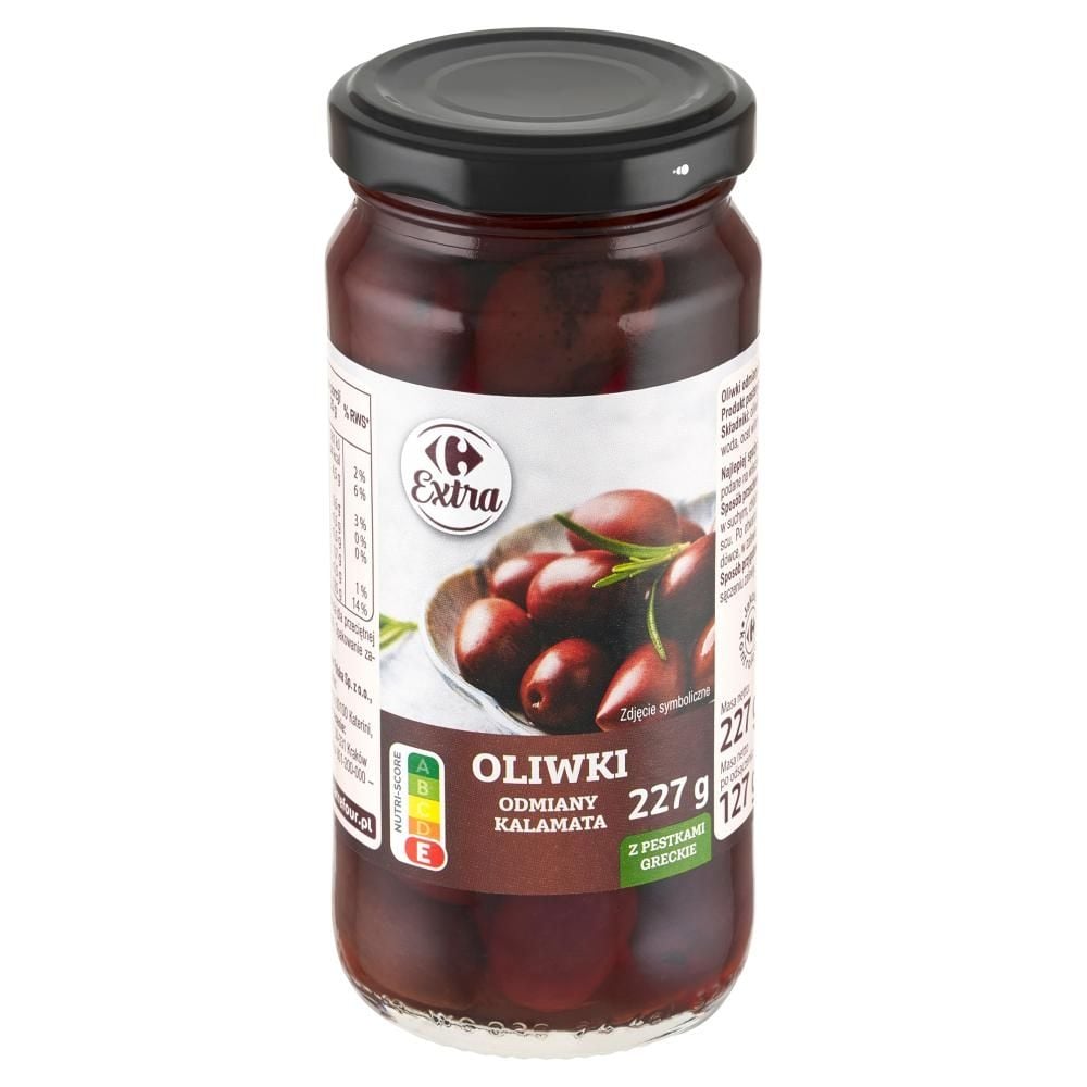 Carrefour Extra Oliwki odmiany Kalamata z pestkami greckie 227 g