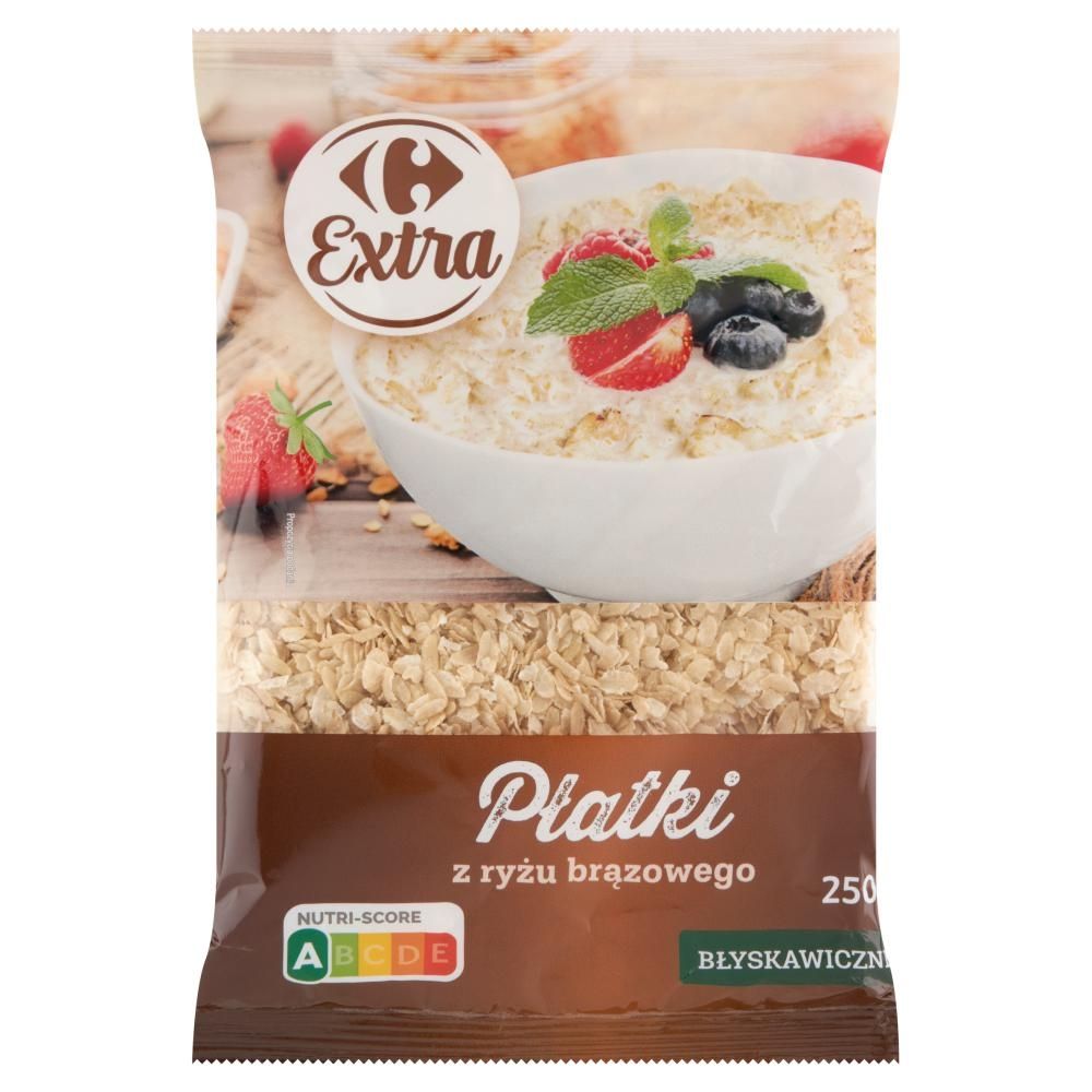 Carrefour Extra Płatki z ryżu brązowego błyskawiczne 250 g