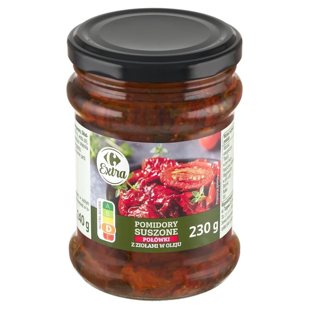 Carrefour Extra Pomidory suszone połówki z ziołami w oleju 230 g
