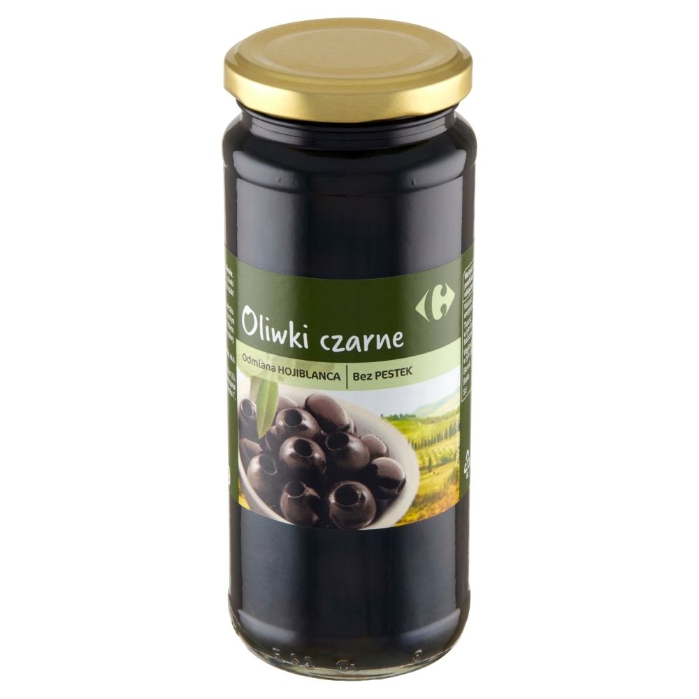 Carrefour Oliwki czarne odmiana Hojiblanca bez pestek 340 g
