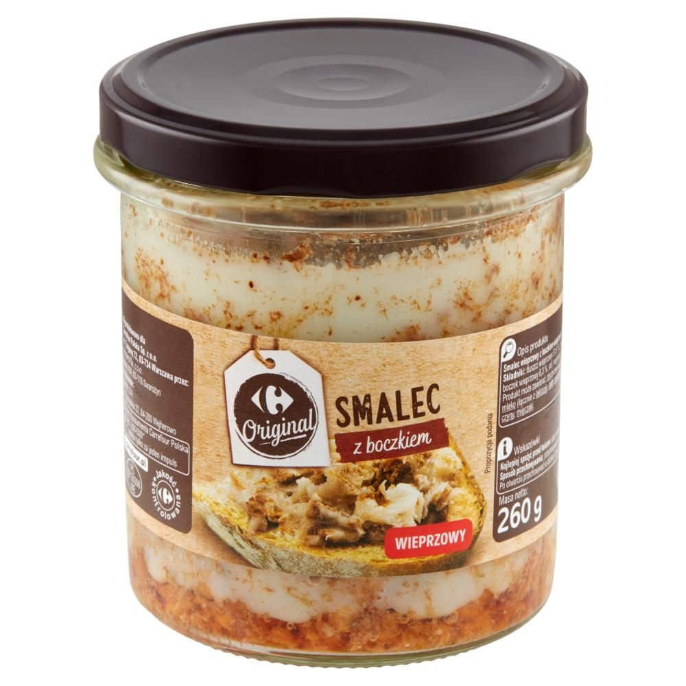 Carrefour Original Smalec wieprzowy z boczkiem 260 g