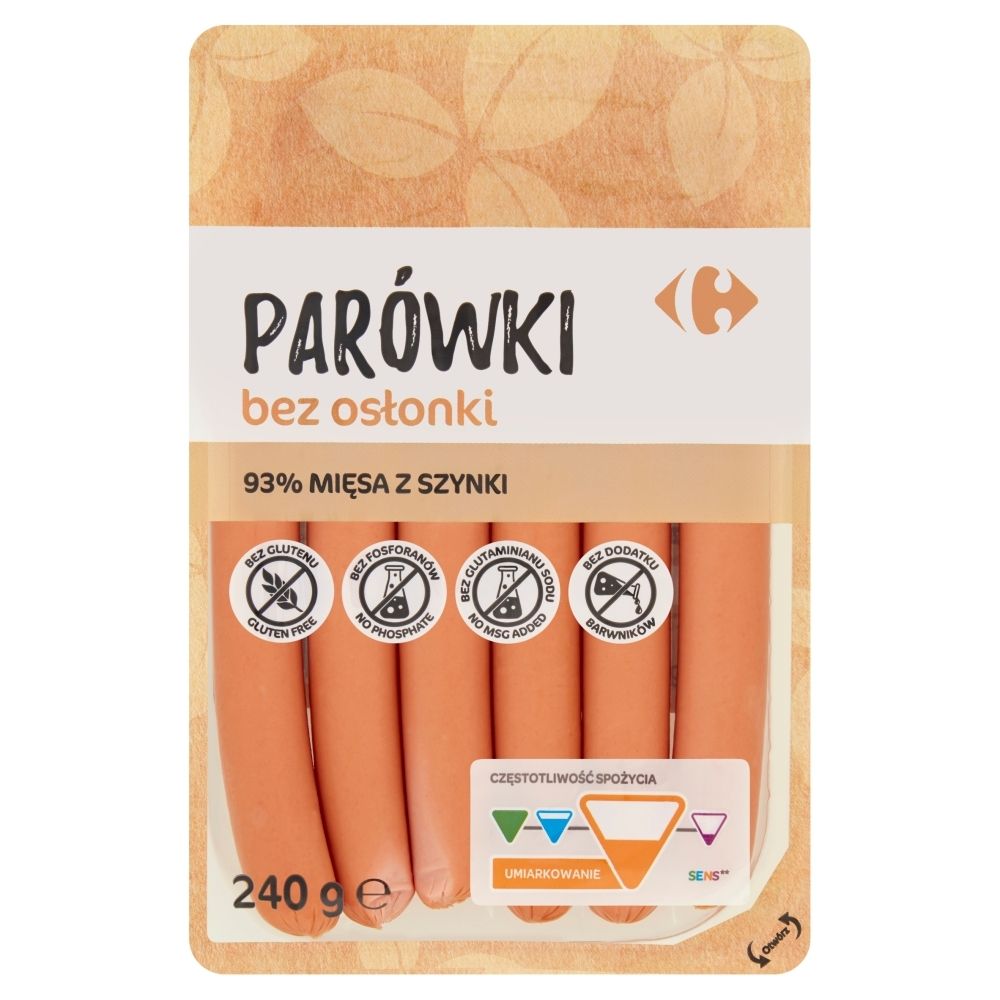 Carrefour Parówki bez osłonki 240 g