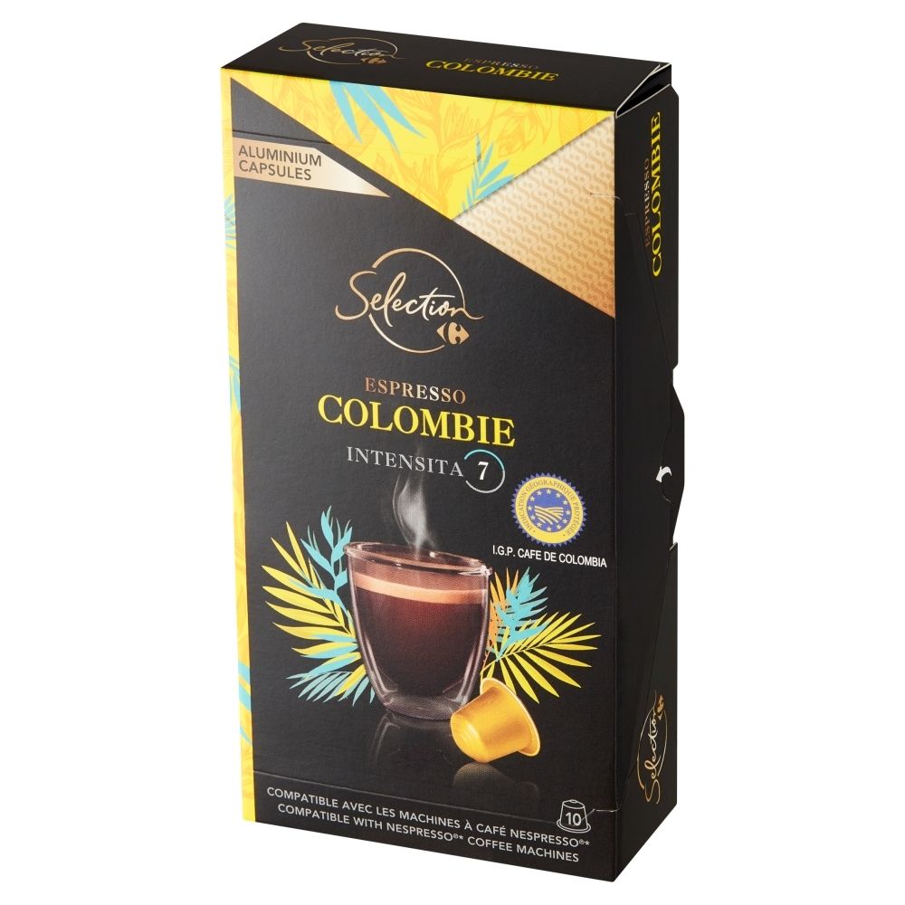 Carrefour Selection Espresso Colombie Kapsułki z kawą mieloną 52 g (10 sztuk)