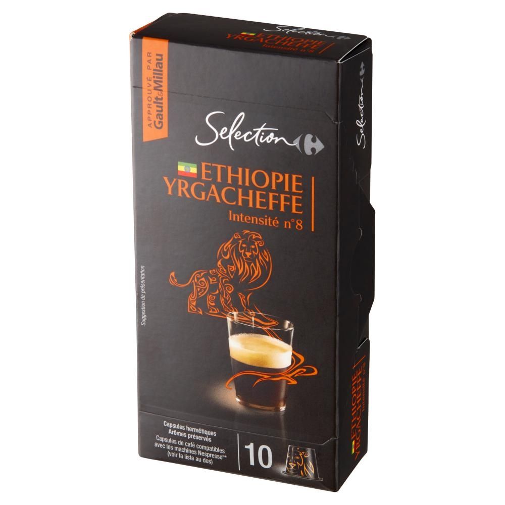 Carrefour Selection Ethiopie Yrgacheffe Kapsułki palonej mielonej kawy Arabika 52 g (10 sztuk)