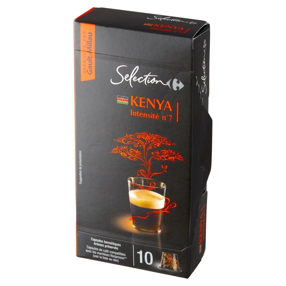 Carrefour Selection Kenya Kapsułki kawy palonej mielonej 52 g (10 sztuk)