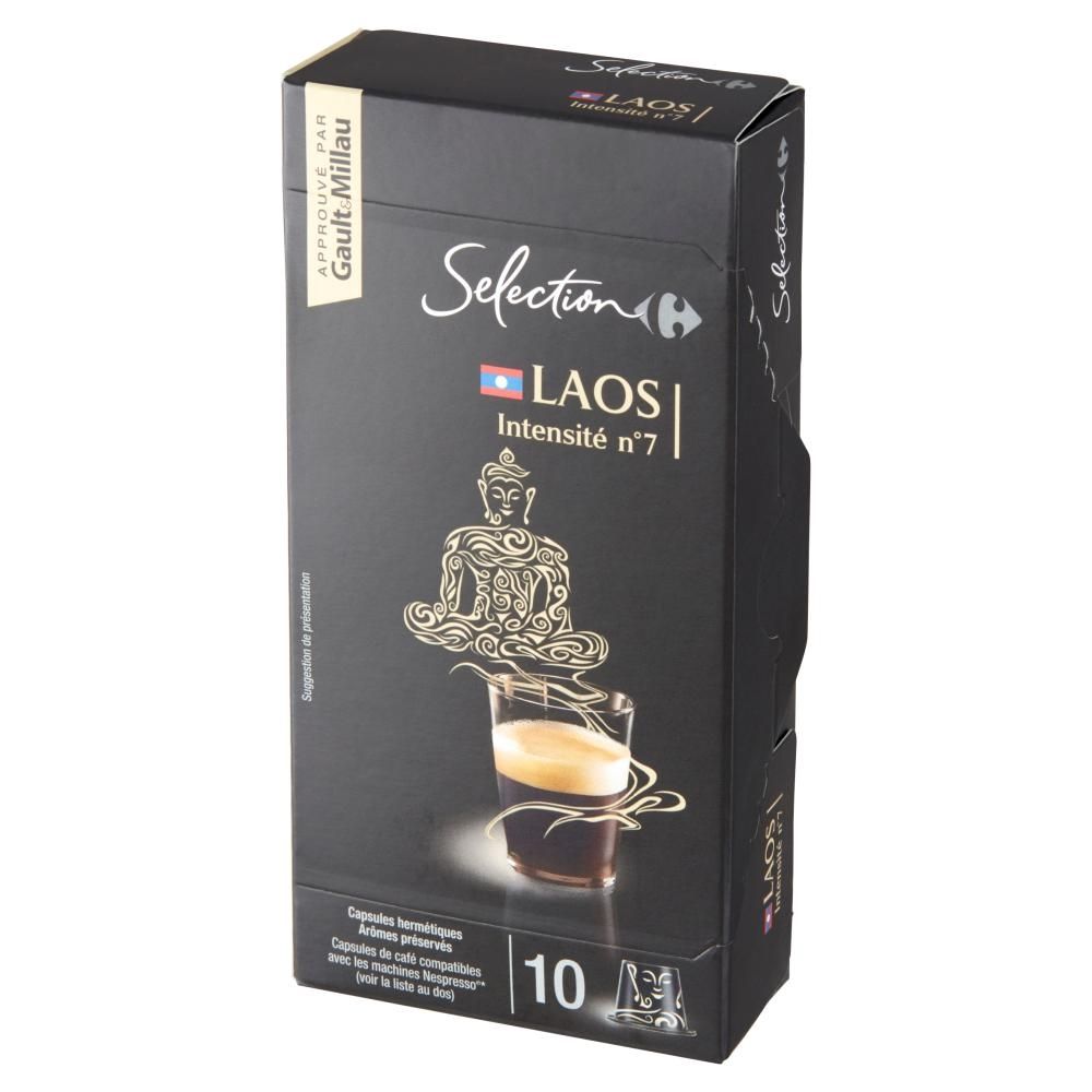Carrefour Selection Laos Kapsułki palonej mielonej kawy Arabika 52 g (10 sztuk)