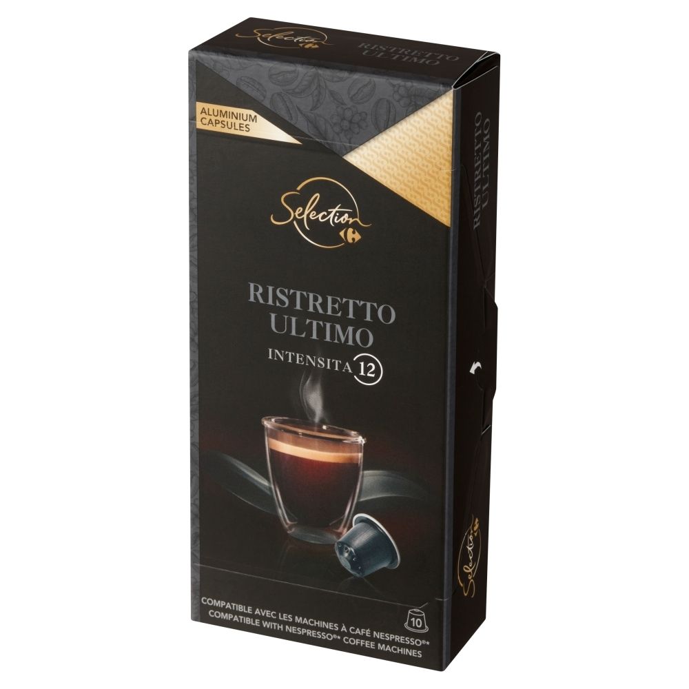 Carrefour Selection Ristretto Ultimo Kapsułki z kawą mieloną 52 g (10 sztuk)
