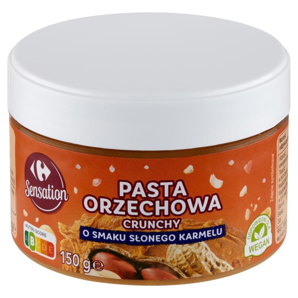 Carrefour Sensation Pasta orzechowa Crunchy o smaku słonego karmelu 150 g