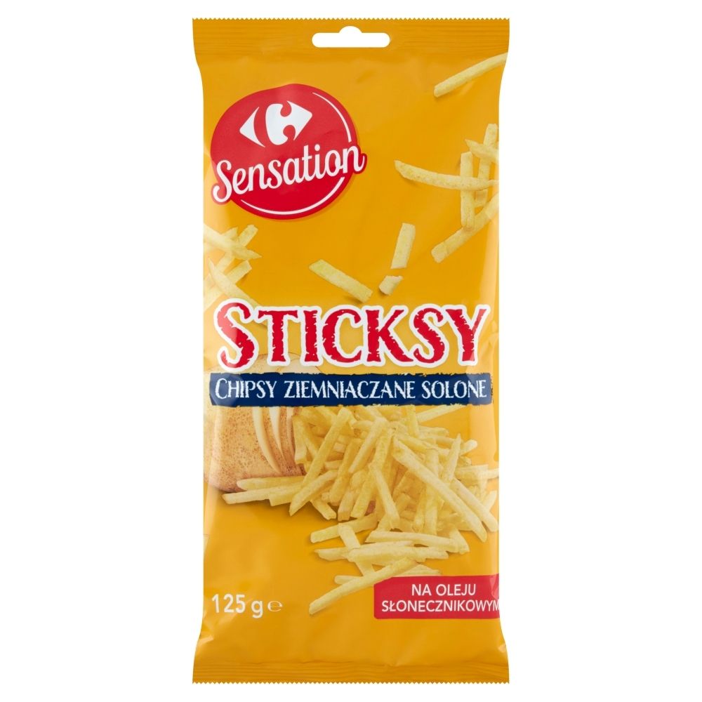 Carrefour Sensation Sticksy chipsy ziemniaczane solone 125 g