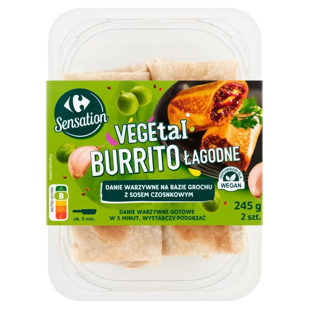 Carrefour Sensation Vegetal Burrito łagodne 245 g (2 sztuki)