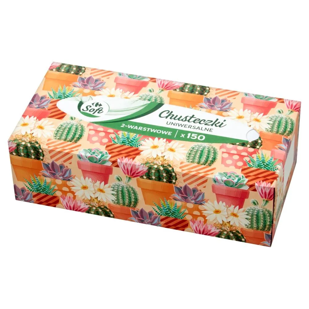 Carrefour Soft Chusteczki uniwersalne 2-warstwowe 150 sztuk