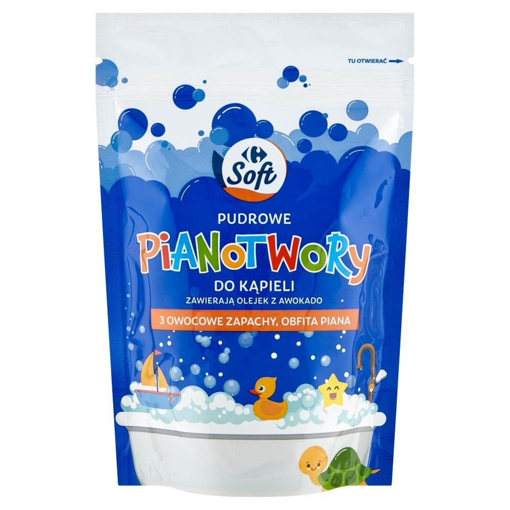 Carrefour Soft Pianotwory do kąpieli o zapachu limonki, pomarańczy i truskawki 108 g (6 szt. x 18 g)