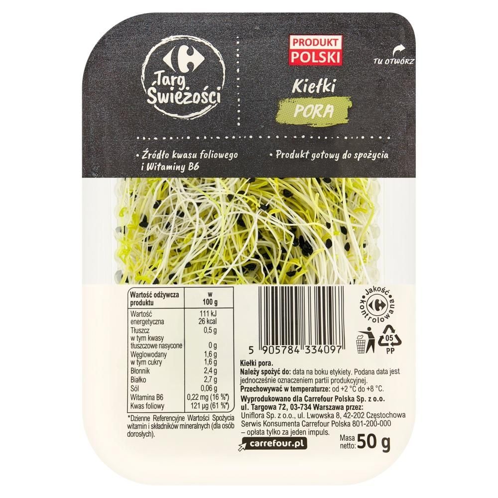 Carrefour Targ Świeżości Kiełki pora 50 g