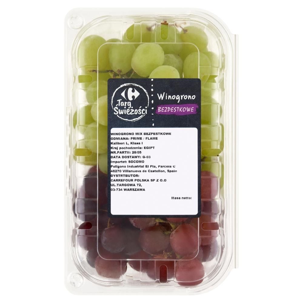 Carrefour Targ Świeżości Winogrono mix bezpestkowe 500 g
