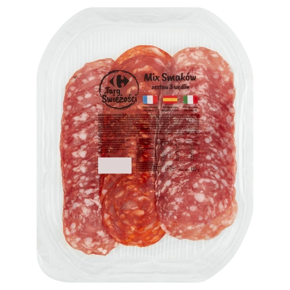 Carrefour Targ Świeżości Zestaw 3 wędlin mix smaków 120 g