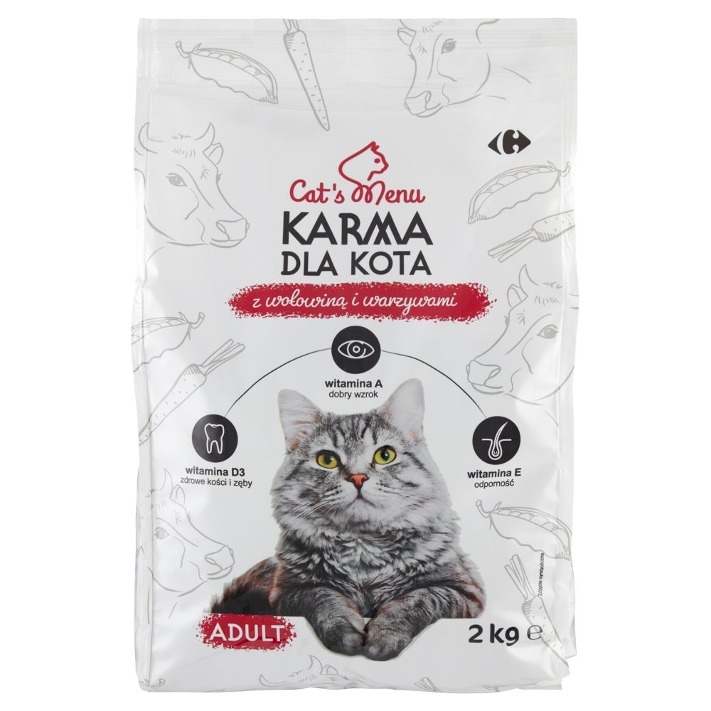 Cat's Menu Adult Karma dla kota z wołowiną i warzywami 2 kg