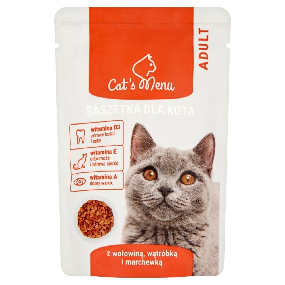 Cat's Menu Adult Saszetka dla kota z wołowiną wątróbką i marchewką 100 g