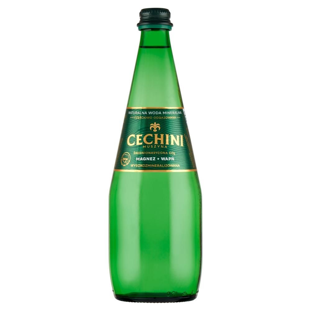 Cechini Muszyna Naturalna woda mineralna wysokozmineralizowana średnionasycona CO₂ 0,7 l