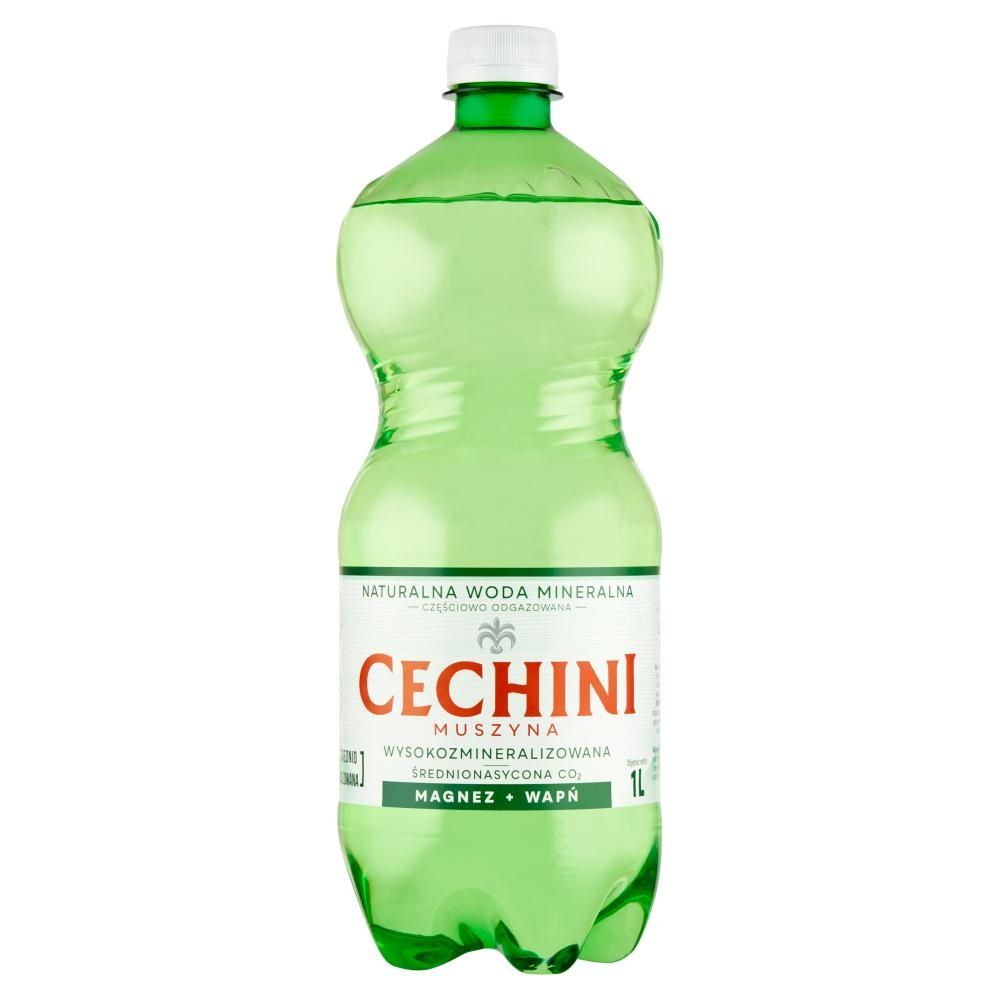 Cechini Muszyna Naturalna woda mineralna wysokozmineralizowana średnionasycona CO₂ 1 l