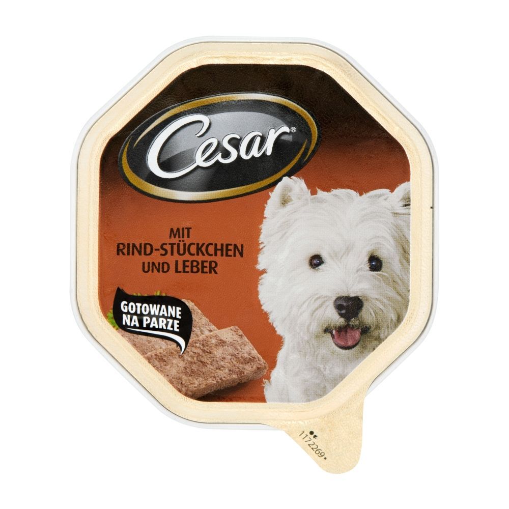Cesar z soczystą wołowiną i wątróbką Karma pełnoporcjowa 150 g