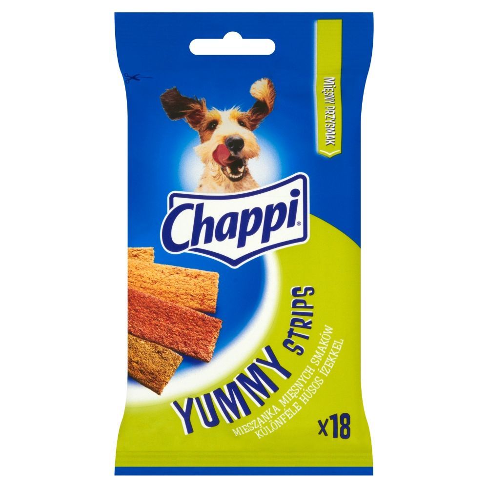 Chappi Yummy Strips Mieszanka mięsnych smaków Karma uzupełniająca 90 g (18 sztuk)
