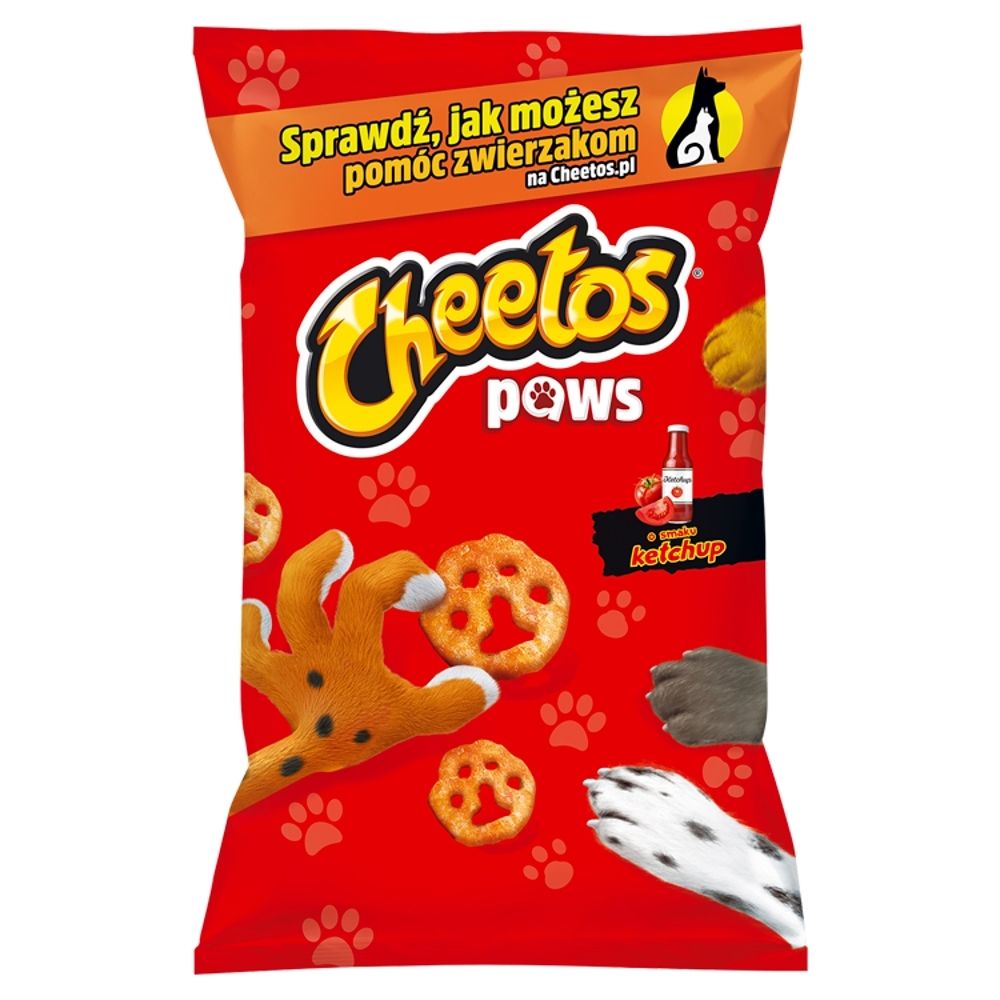 Cheetos Paws Chrupki kukurydziane o smaku ketchup 145 g