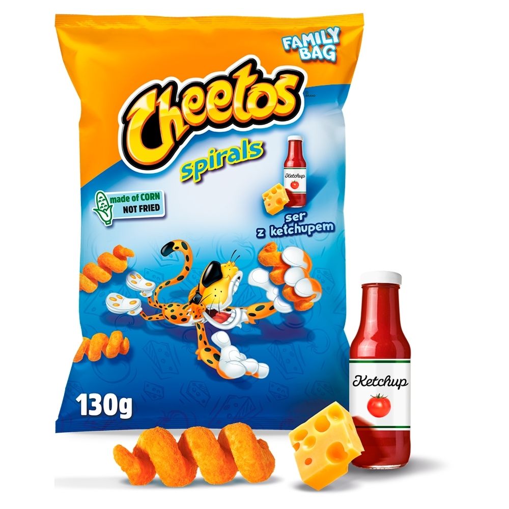 Cheetos Spirals Chrupki kukurydziane o smaku serowo-ketchupowym 130 g