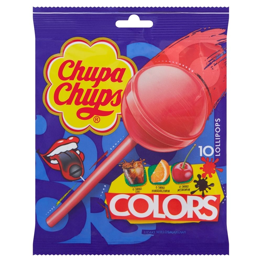Chupa Chups Colors Lizaki wielosmakowe 120 g (10 sztuk)