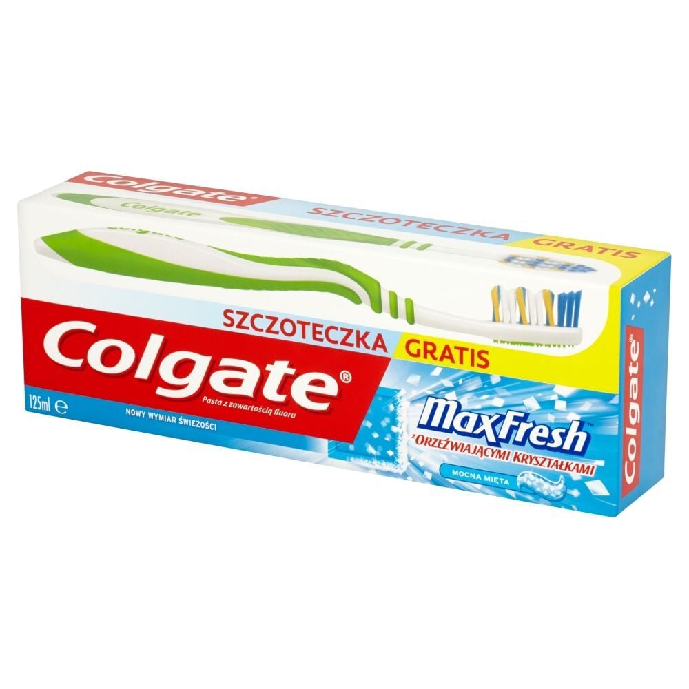 Colgate Max Fresh Mocna mięta Pasta z zawartością fluoru 125 ml + Szczoteczka