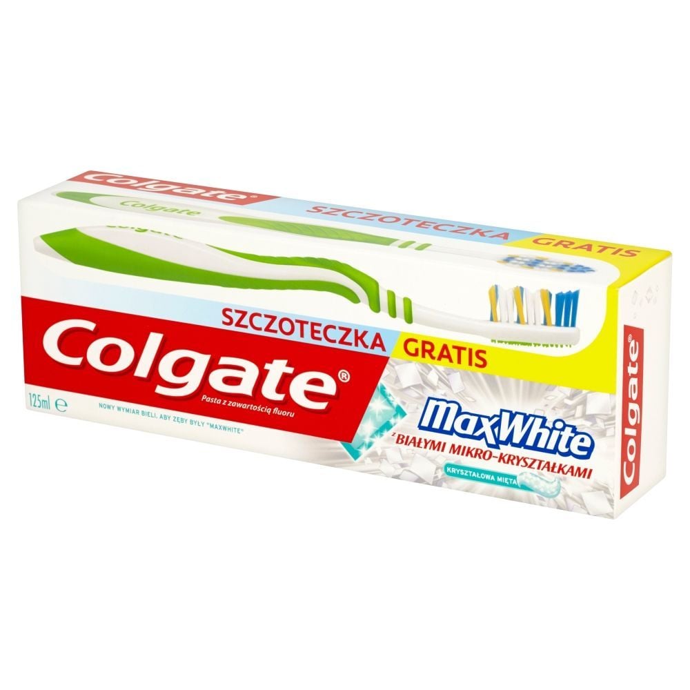 Colgate Max White Kryształowa mięta Pasta z zawartością fluoru 125 ml + Szczoteczka