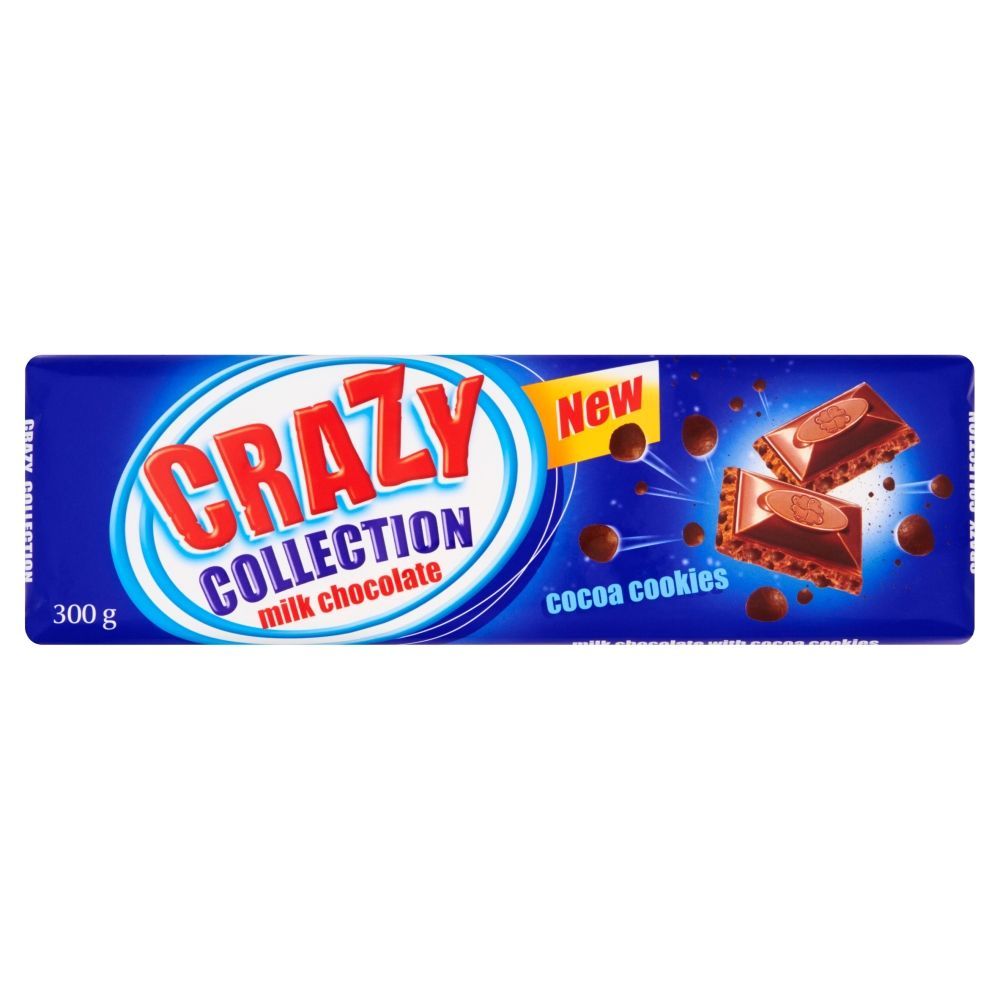 Crazy Collection Czekolada mleczna z ciasteczkami kakaowymi 300 g