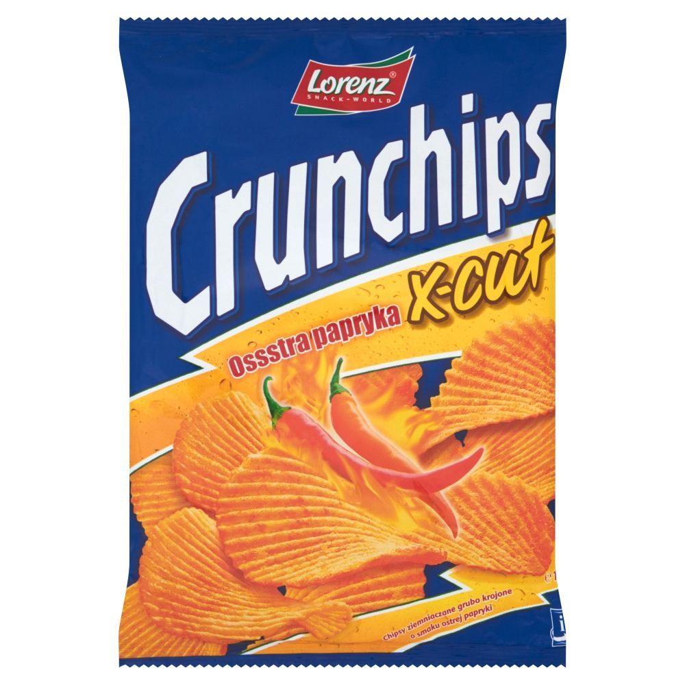 Crunchips X-Cut Ossstra papryka Chipsy ziemniaczane 150 g