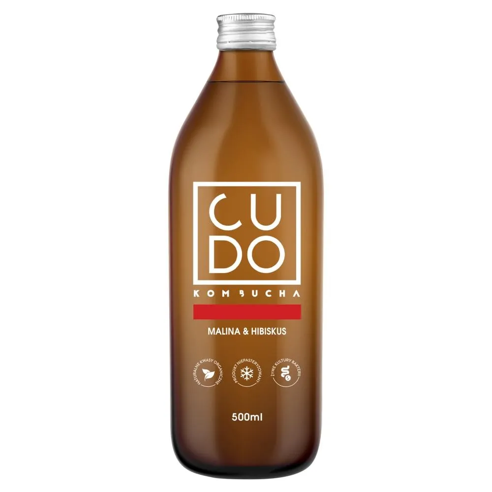 Cudo Kombucha malina & hibiskus 500 ml