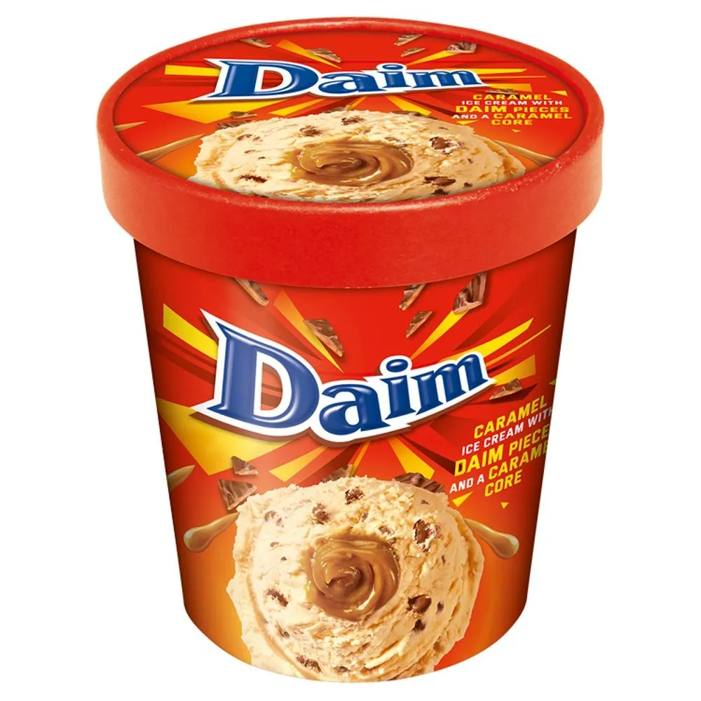 Daim Lody karmelowe z sosem karmelowym i kawałkami karmelowo-migdałowymi w czekoladzie 480 ml