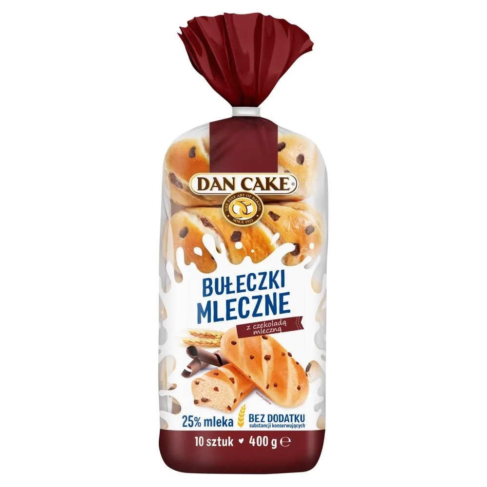 Dan Cake Bułeczki mleczne z czekoladą mleczną 400 g (10 x 40 g)