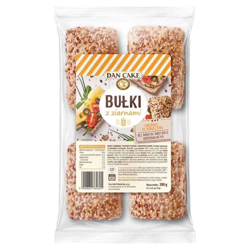 Dan Cake Bułki z ziarnami 280 g (2 x 2 x 70 g)