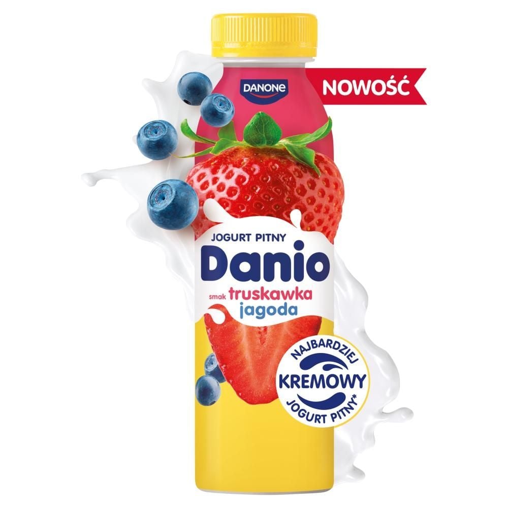 Danio Jogurt pitny smak truskawka jagoda 270 g