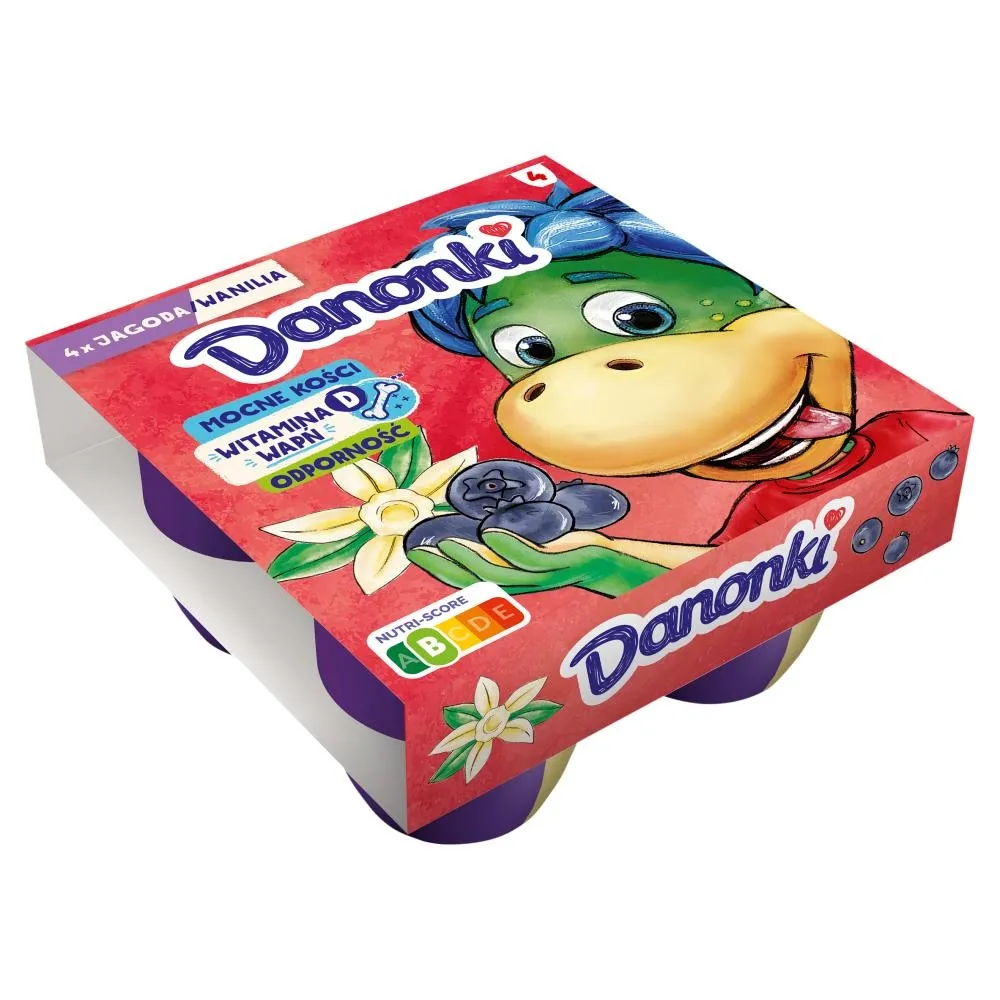Danone Danonki Pół na Pół Serek jagoda wanilia 360 g (4 x 90 g)