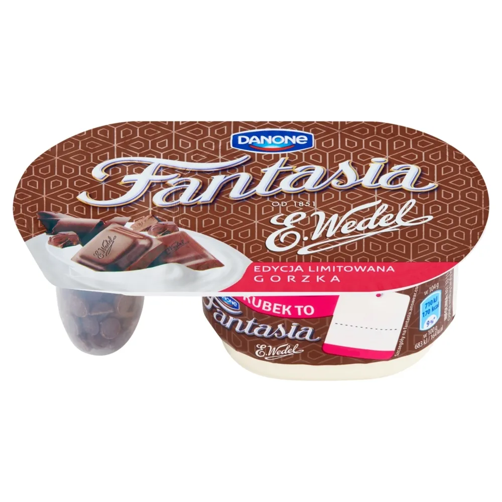 Danone Fantasia Gorzka Jogurt kremowy z kawałkami czekolady 104 g ...