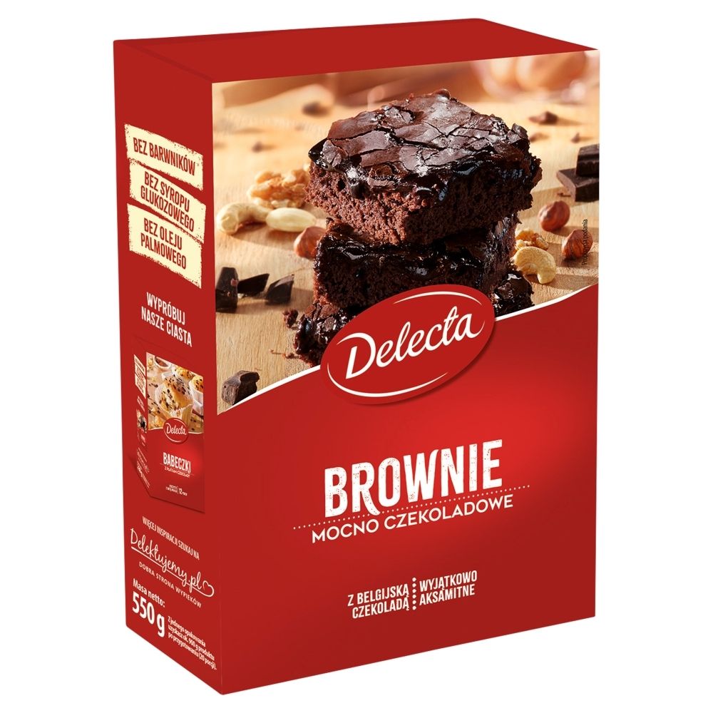 Delecta Brownie mocno czekoladowe mieszanka do domowego wypieku ciasta ...