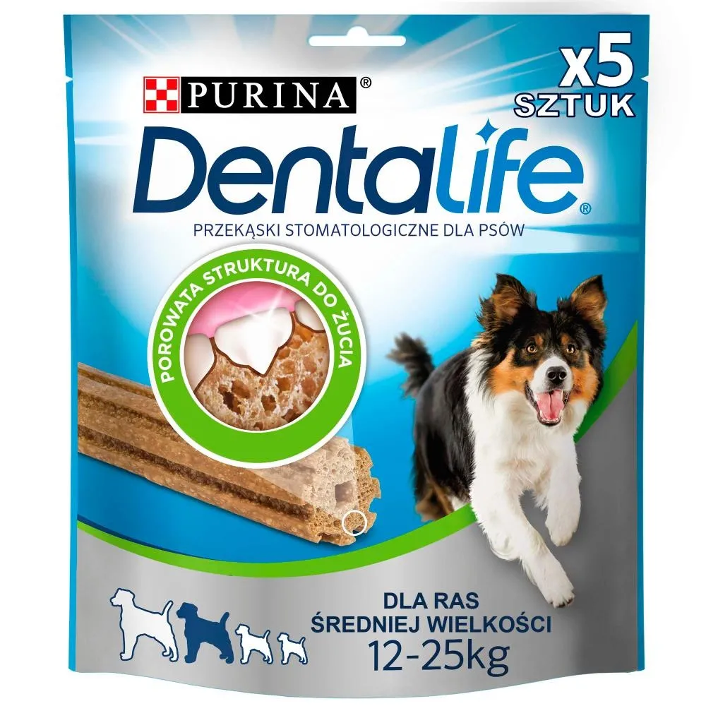 Dentalife Uzupełniająca karma dla dorosłych psów dla ras średniej wielkości 115 g (5 sztuk)