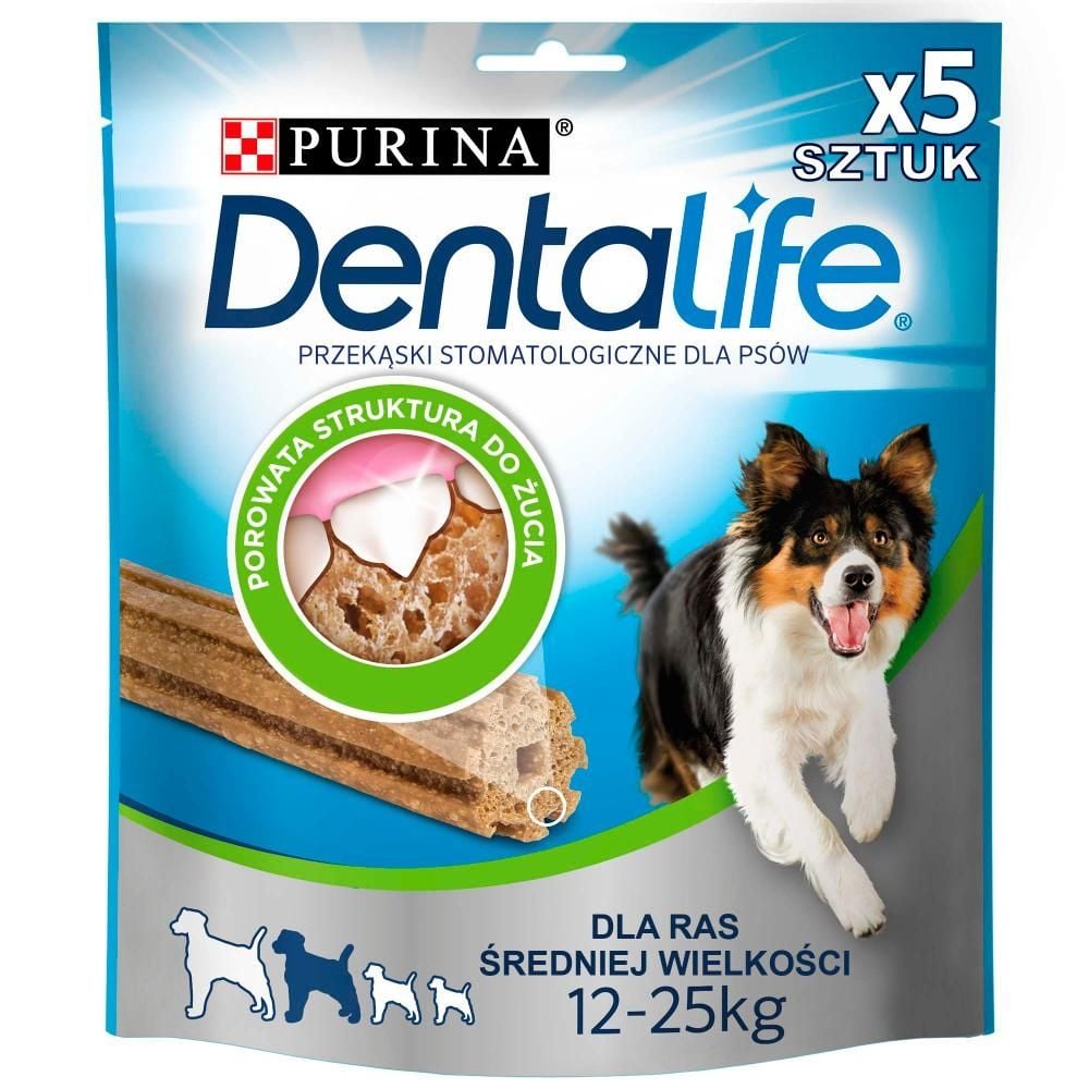 Dentalife Uzupełniająca karma dla dorosłych psów dla ras średniej wielkości 115 g (5 sztuk)