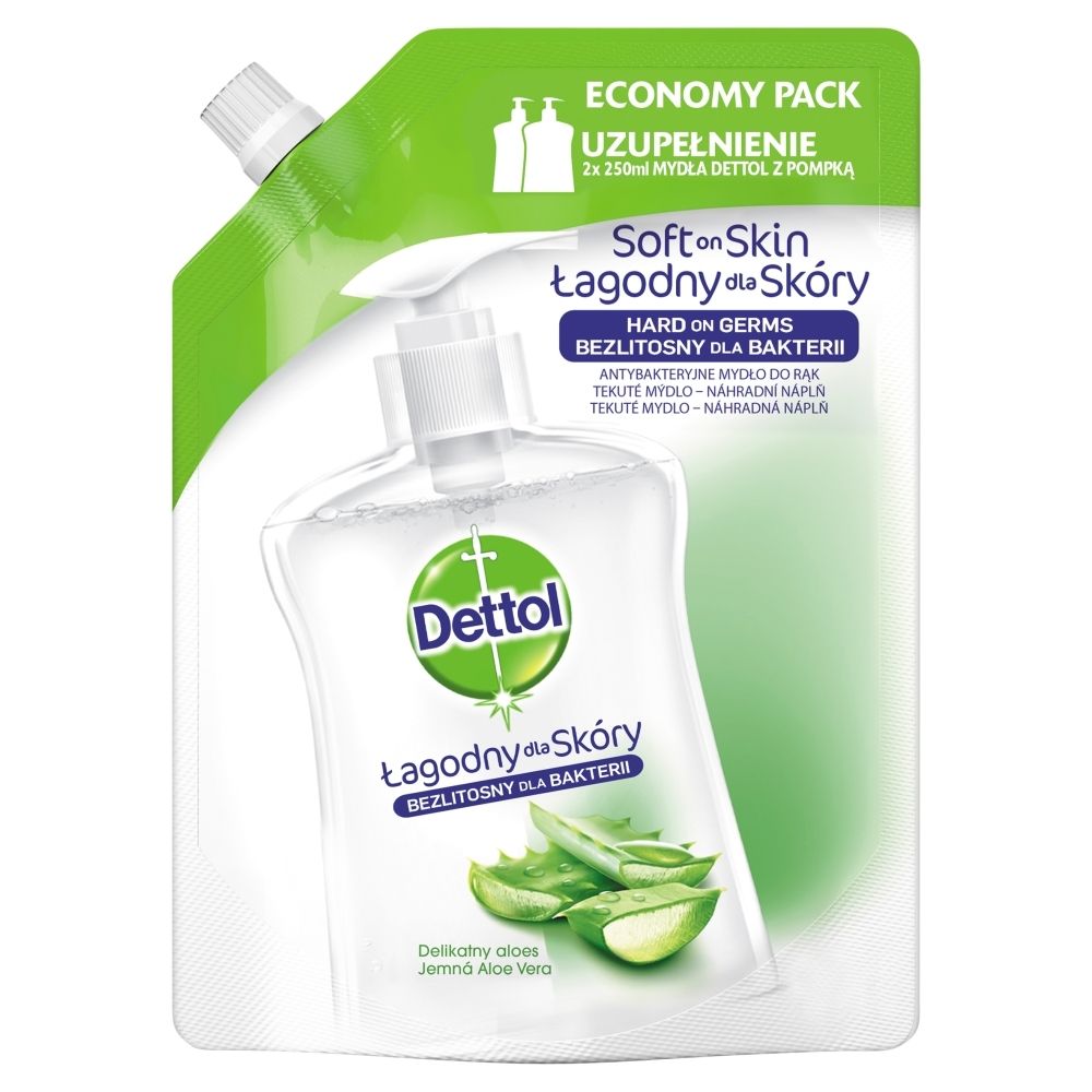 Dettol Antybakteryjne mydło do rąk uzupełnienie delikatny aloes 500 ml
